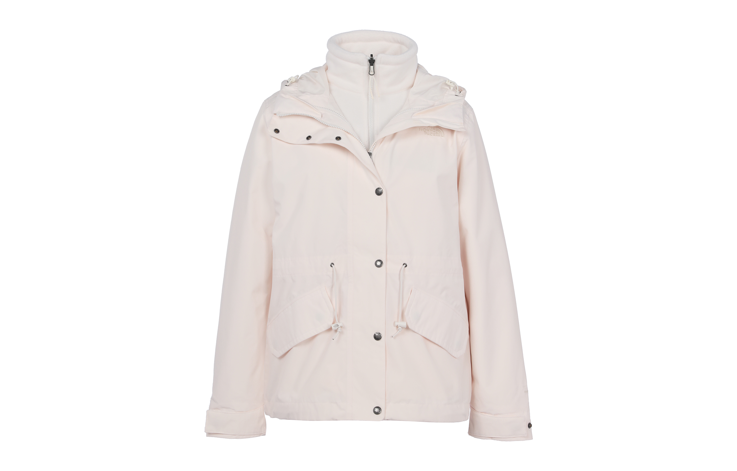 (Women) The North Face White Urban Exploration Waterproof Windbreaker Hoodie NF0A7QSM-P4K