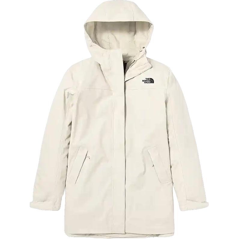 (Women) TNF White Waterproof Zip Hoodie with Logo Print NF0A4NEH-N3N