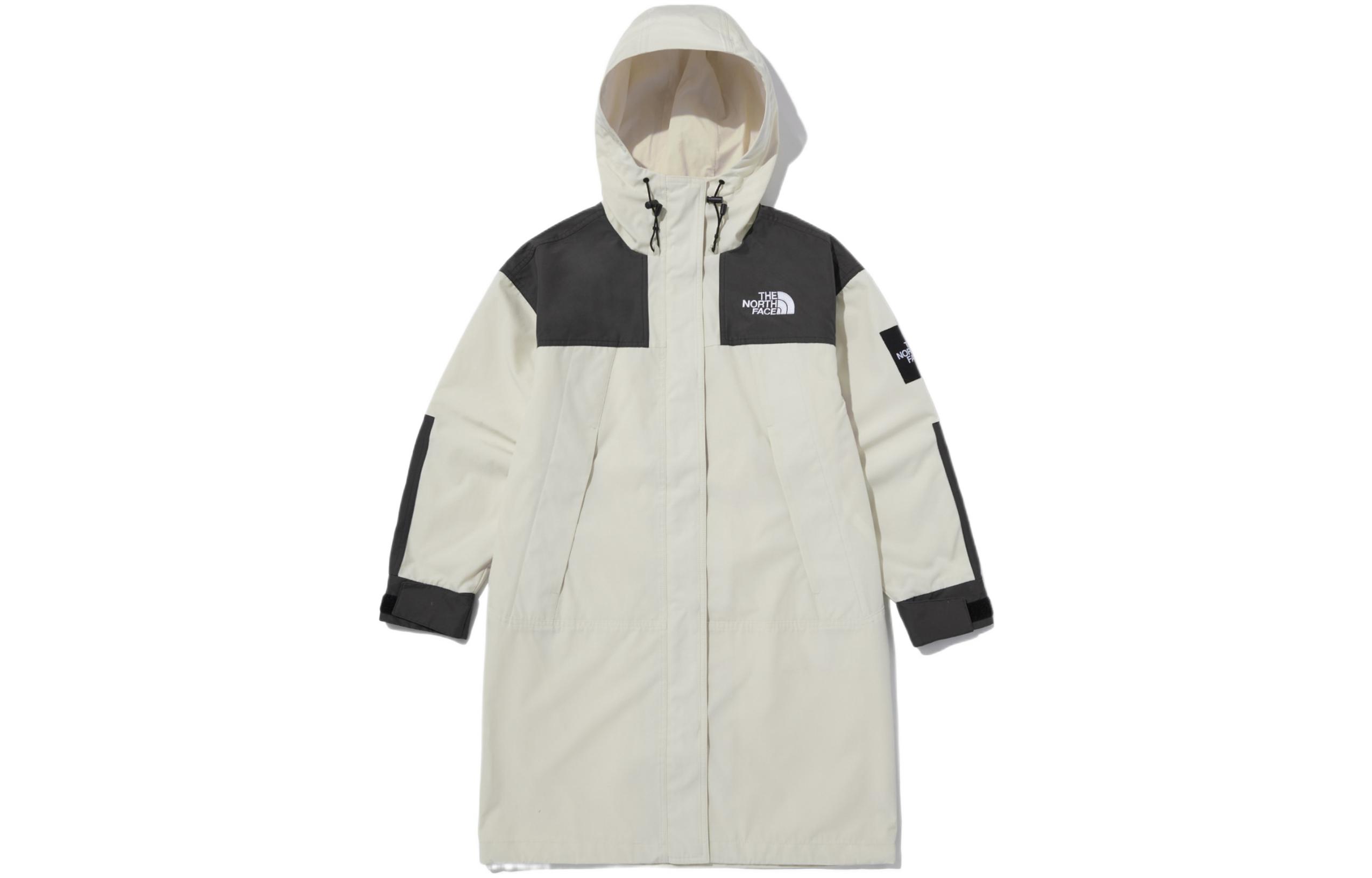 (Women) The North Face Windbreaker Jacket Beige Colorblock Logo Design NJ3BN80K