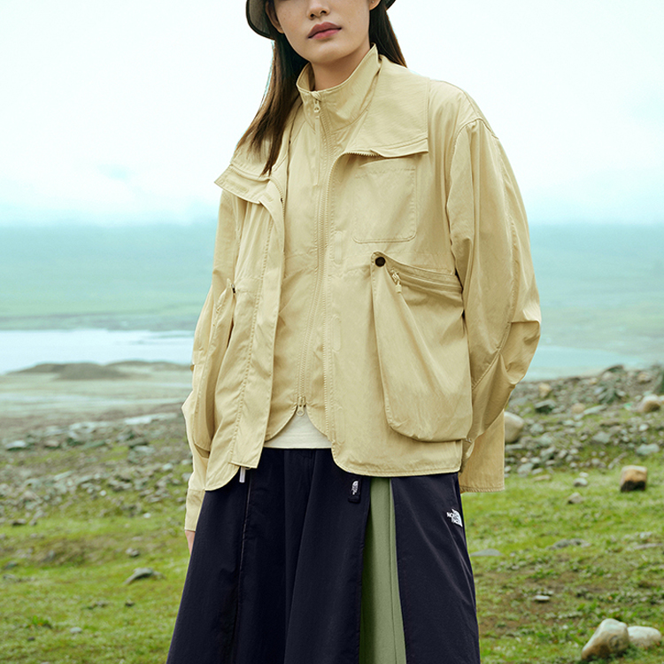 (Women) TNF Windproof Water-Resistant Loose Jacket Khaki NF0A7W99-3X4 圖 5