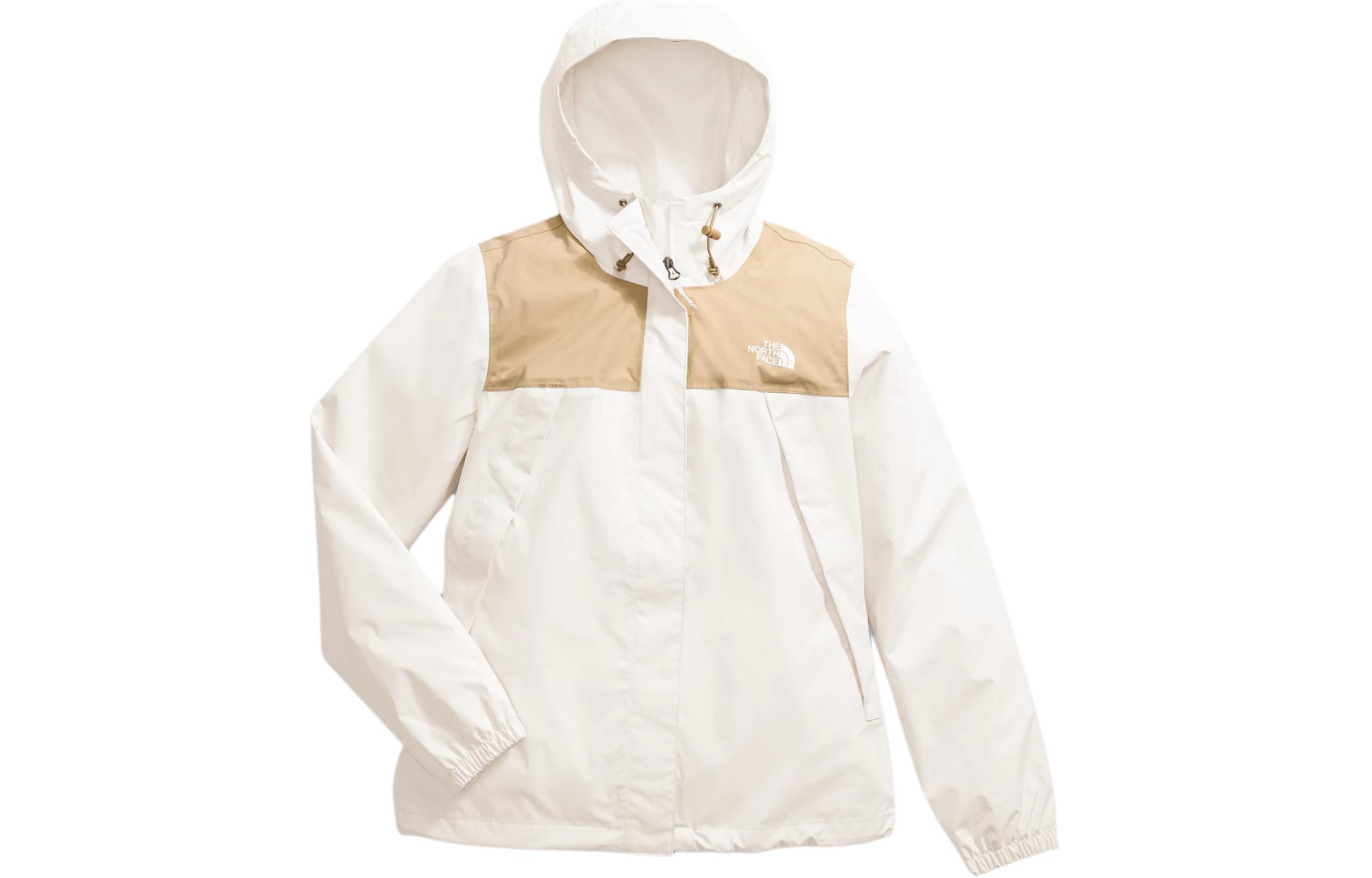 (Women) TNF Women’s Antora Waterproof Windproof Hooded Jacket Khaki/White NF0A7QEU-ROR