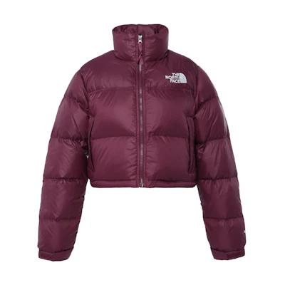 (Women) TNF Womens Nuptse Embroidered Logo Plum Short Puffer Jacket NF0A5GGE-I0H
