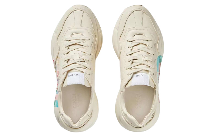 Shop 北面/THE NORTH FACE x GUCCI古馳 Rhyton 皮革 運動休閒鞋 女款 白色