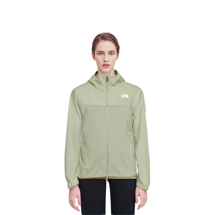 (Women) TNF Zephyr Green Logo Print Waterproof Zip Hoodie Jacket NF0A7WCP-I0G 圖 3
