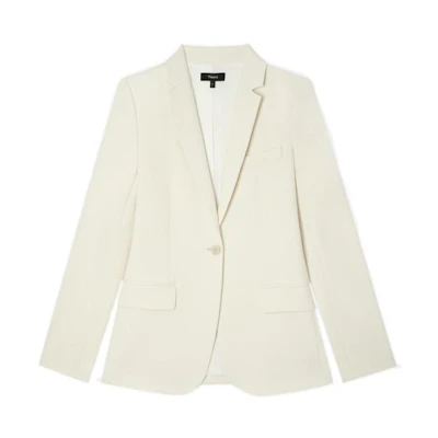 (Women) THEORY Single-Button Blazer in Off-White. J0709113-Y0C