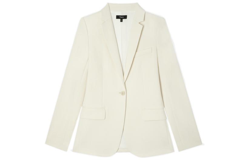 Order (W) THEORY Blazer Butang Tunggal Warna Off-White. J0709113-Y0C