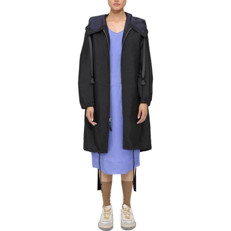 Lookbook (W) THEORY 設計師聯名 黑色與海軍藍拼接拉鏈連帽外套 N037410O-A29