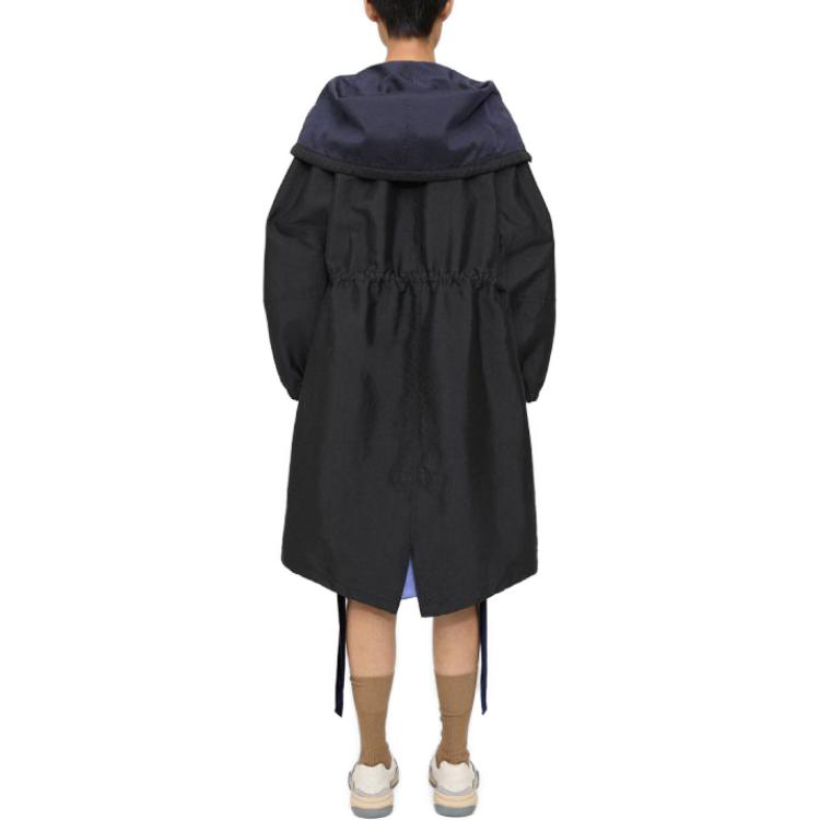 Shop (W) THEORY 設計師聯名 黑色與海軍藍拼接拉鏈連帽外套 N037410O-A29