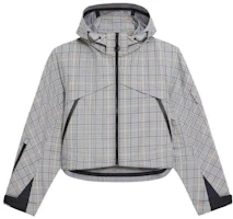 (Women) THEORY Designer Collaboration Grey Black Plaid Hooded Jacket. N034107O-B1M (Women) THEORY Designer Collaboration Grey Black Plaid Hooded Jacket. N034107O-B1M