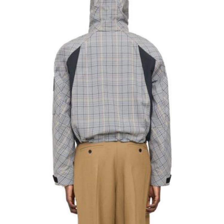 Shop (W) Jaket Berhud Corak Kotak Hitam Kelabu Kolaborasi Pereka THEORY. N034107O-B1M