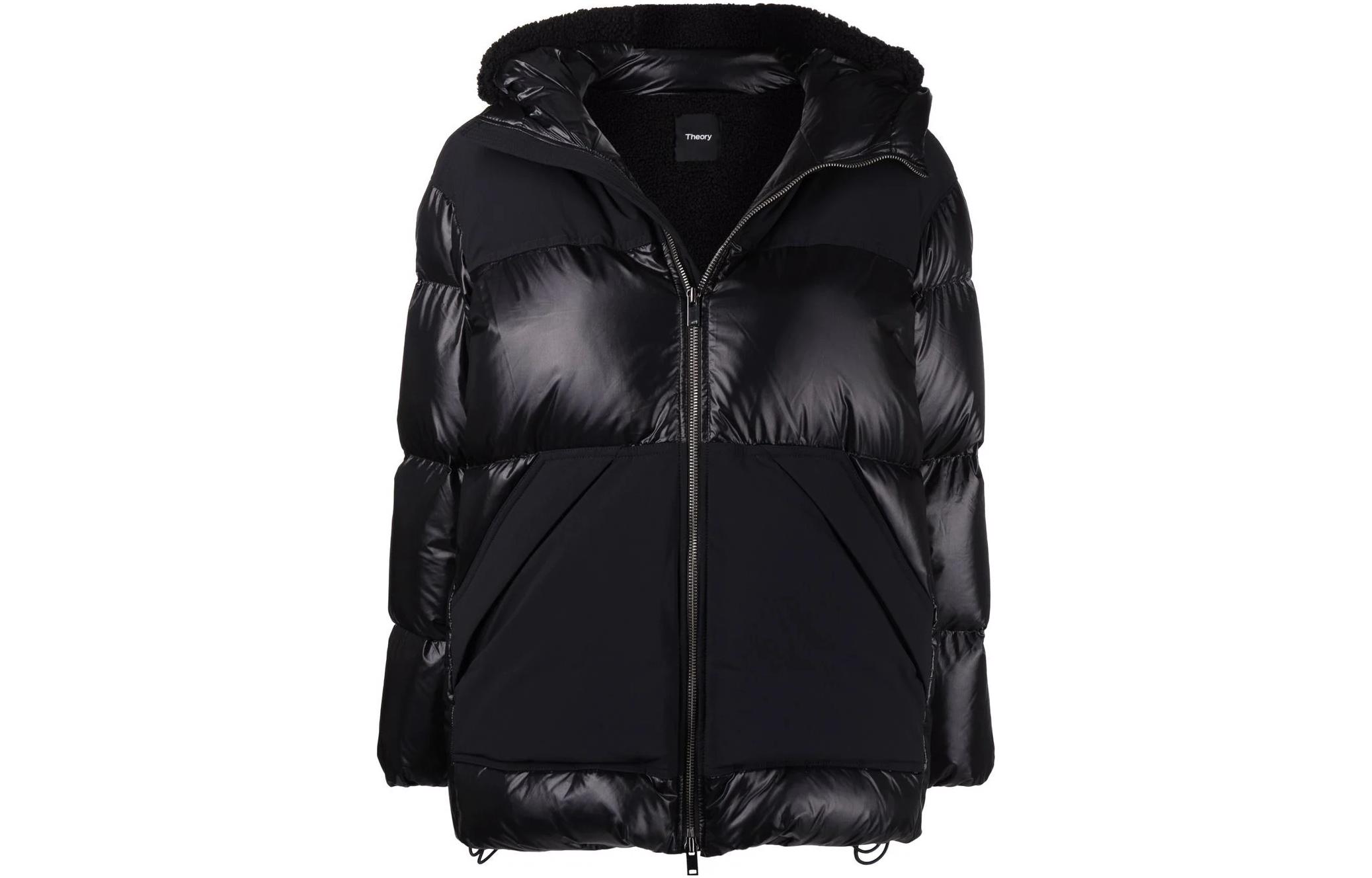 Order (W) THEORY FW22 Jaket Hitam Tebal Hoodie Lengan Panjang Regular Fit L0807414