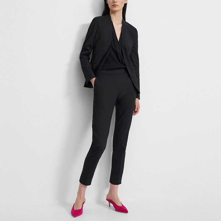 Lookbook (W) THEORY SS22 Seluar Hitam Longgar Kasual Warna Solid K0203201-001