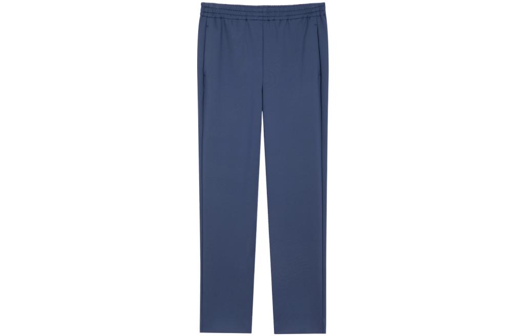(Women) THEORY SS23  Dark Blue Straight-Leg Casual Pants with Elastic Waist. L107202R-G1A