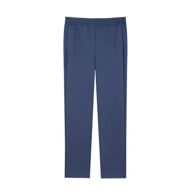 (Women) THEORY SS23 Dark Blue Straight-Leg Casual Pants with Elastic Waist. L107202R-G1A