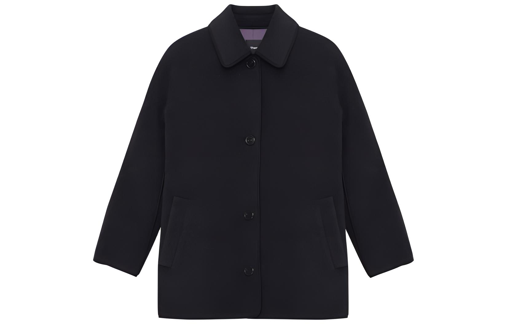 (Women) THEORY x Designer Collab  Double-Sided Long Coat Charcoal Gray. N091408O