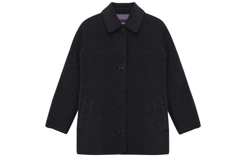 Order (W) THEORY x Designer Kolaborasi Mantel Panjang Dua Sisi Abu-Arang. N091408O