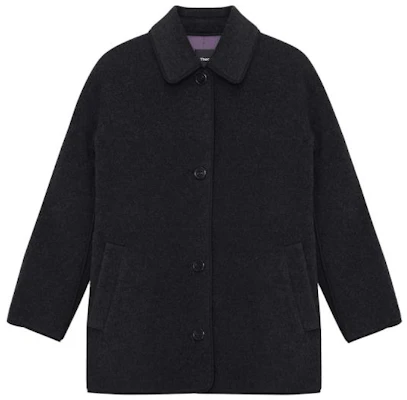 (W) THEORY x Designer Kolaborasi Mantel Panjang Dua Sisi Abu-Arang. N091408O Order (W) THEORY x Designer Kolaborasi Mantel Panjang Dua Sisi Abu-Arang. N091408O