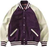 thisisneverthat Colorblock Striped Baseball Jacket Purple Long Sleeve TN213LOWHS04-PURP thisisneverthat Colorblock Striped Baseball Jacket Purple Long Sleeve TN213LOWHS04-PURP