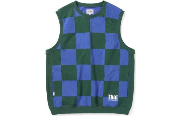 thisisneverthat SS23 Blue Checkered Sleeveless Vest Men TN231TSWOW01-UTM