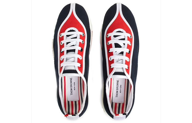 (W) Thom Browne 4-Bar Low Top Sneaker 'Blue White Stripe' 圖 3