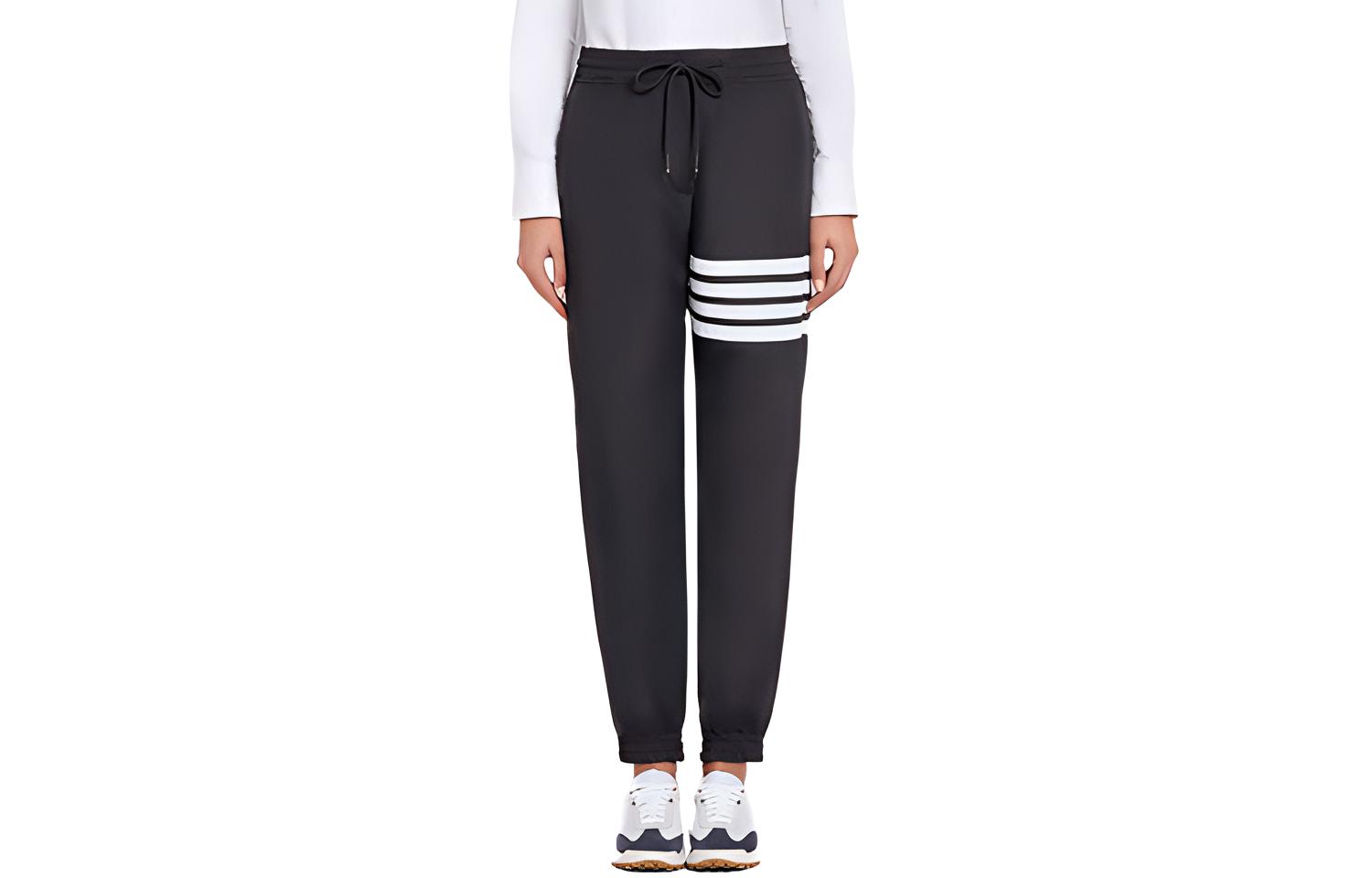 (Women) Thom Browne 4-Bar Stripe Knit Sweatpants Charcoal Gray FJQ041A-06230-015