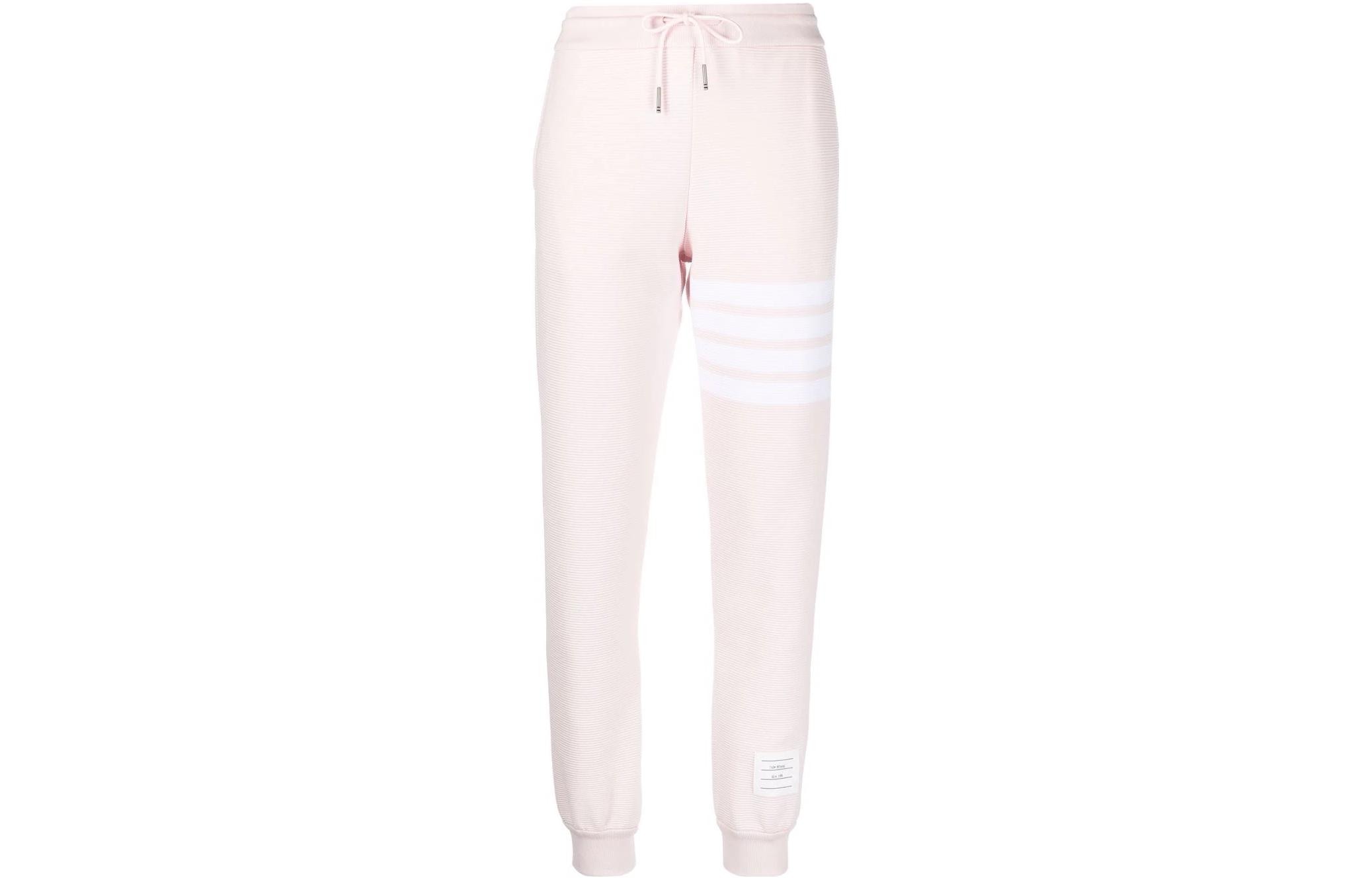 (Women) Thom Browne  4-Bar Pink Knit Jogger Sweatpants with Drawstring. FJQ069A-08138-680