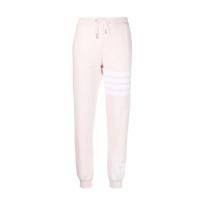 (Women) Thom Browne 4-Bar Pink Knit Jogger Sweatpants with Drawstring. FJQ069A-08138-680