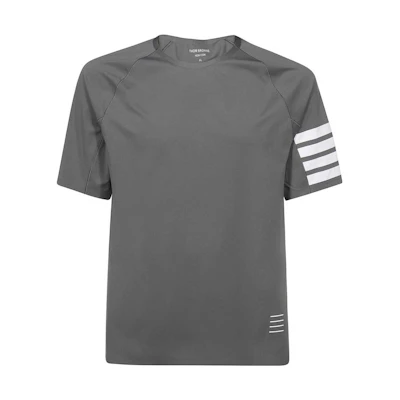 (Women) Thom Browne 4-Bar Waffle Short Sleeve T-Shirt Grey Summer Edition. MJA008Y-06770-035
