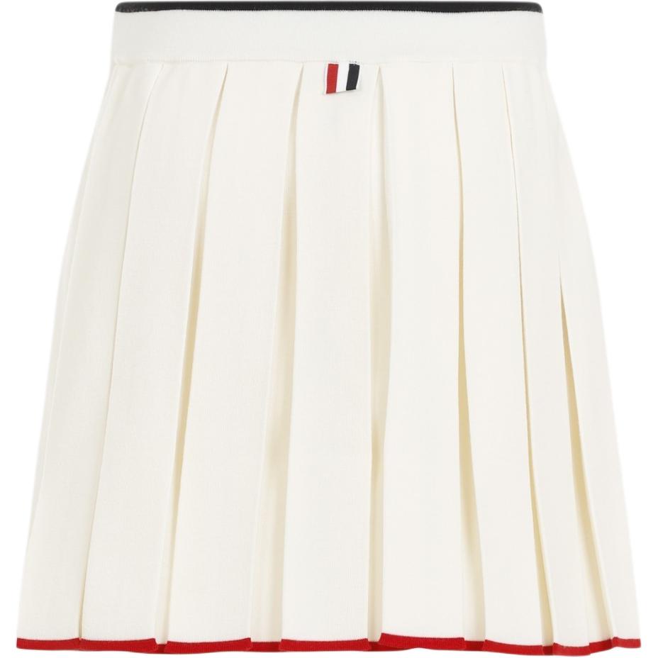 (Women) THOM BROWNE  Beige Short Pleated Casual Skirt with Zipper Design. FKK132B-Y1037-100 圖 2