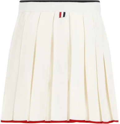 (W) THOM BROWNE Rok Pendek Beige Lipit Kasual dengan Desain Resleting. FKK132B-Y1037-100 Order (W) THOM BROWNE Rok Pendek Beige Lipit Kasual dengan Desain Resleting. FKK132B-Y1037-100