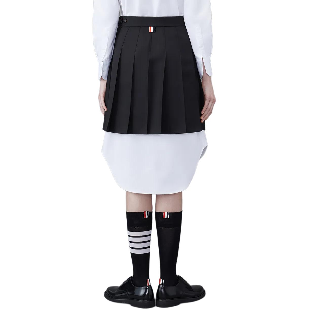 (Women) THOM BROWNE  Black Pleated Casual Skirt with Logo Tag. FGC402V-00473-001 圖 4