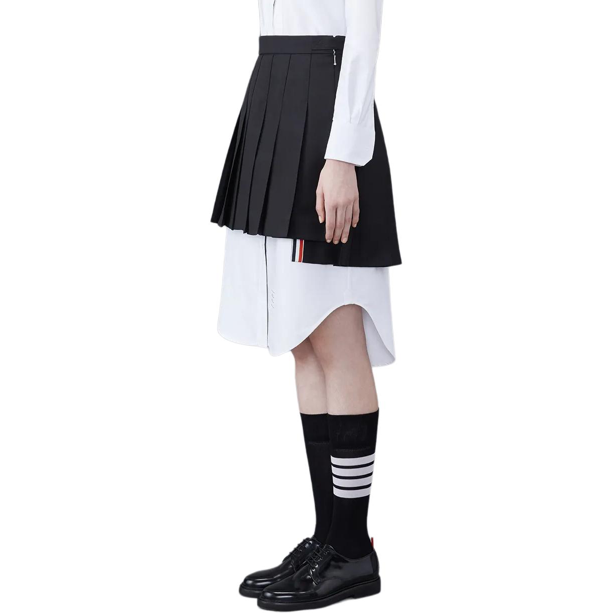 (Women) THOM BROWNE  Black Pleated Casual Skirt with Logo Tag. FGC402V-00473-001 圖 5