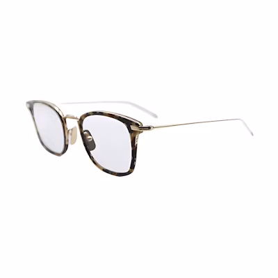 (Women) THOM BROWNE Brown Patterned Stainless Steel Square Optical Glasses. TBX905-49-02