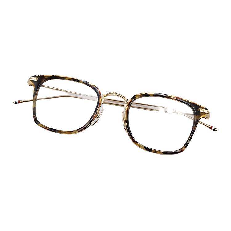 Shop (W) トムブラウン ブラウンパターン ステンレススチール スクエア眼鏡 TBX905-49-02