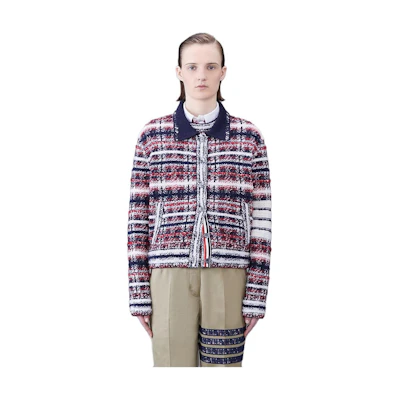 (Women) THOM BROWNE Casual Checkered Polo Collar Long Sleeve Jacket. FKJ086A-Y9028