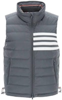 (Women) Thom Browne Classic 4-Bar Padded Vest Gray FVD015X-07259-035 (Women) Thom Browne Classic 4-Bar Padded Vest Gray FVD015X-07259-035