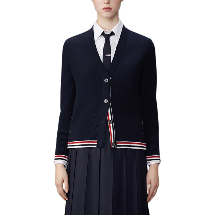 (Women) Thom Browne  Classic Four-Bar Cardigan Navy Blue Sweater. FKC610A-Y1030-415 圖 2