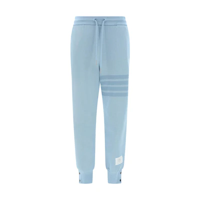 (Women) Thom Browne Classic Four-Bar Tie Cuff Sweatpants Light Blue. FJQ109A-J0051-480