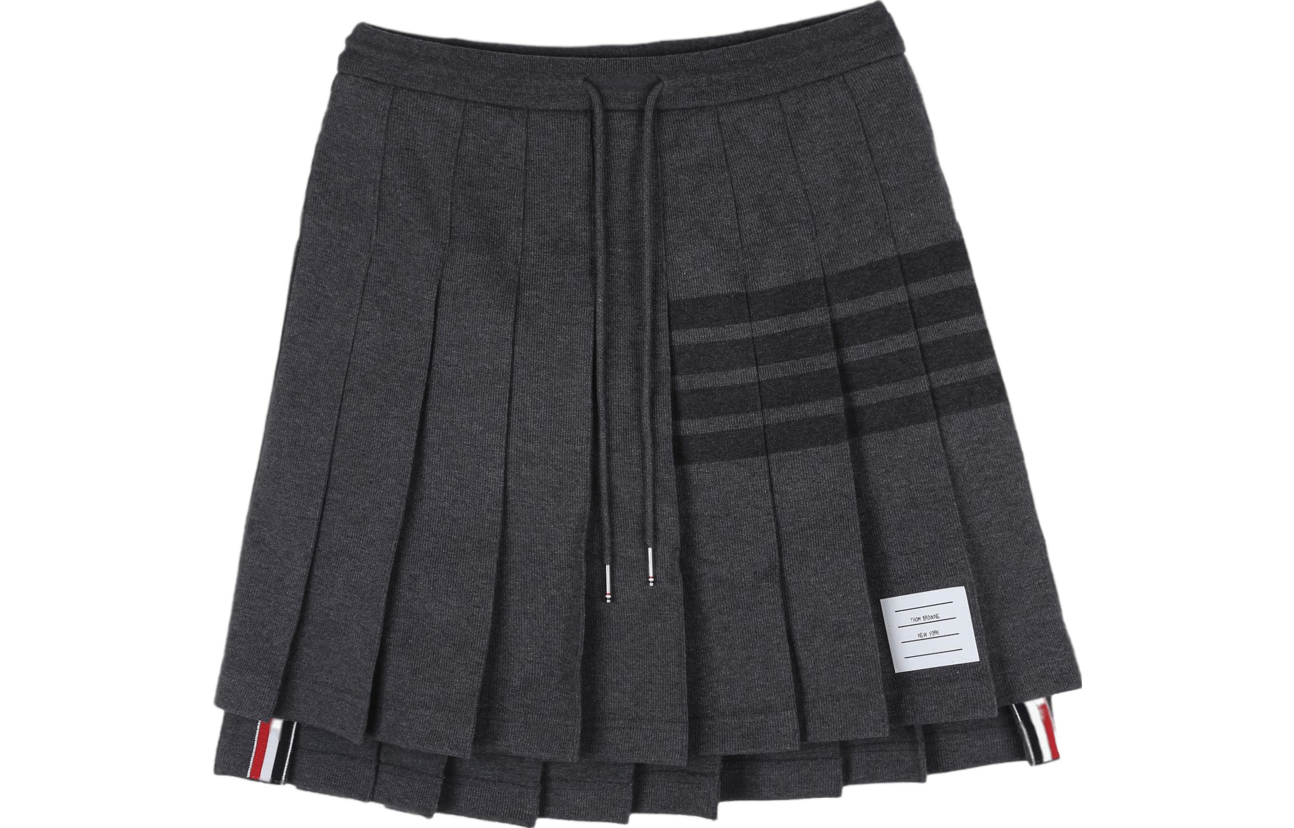 Order (W) Falda Gris Clásica Plisada con Cordón de Thom Browne. FJK083A-J0051025