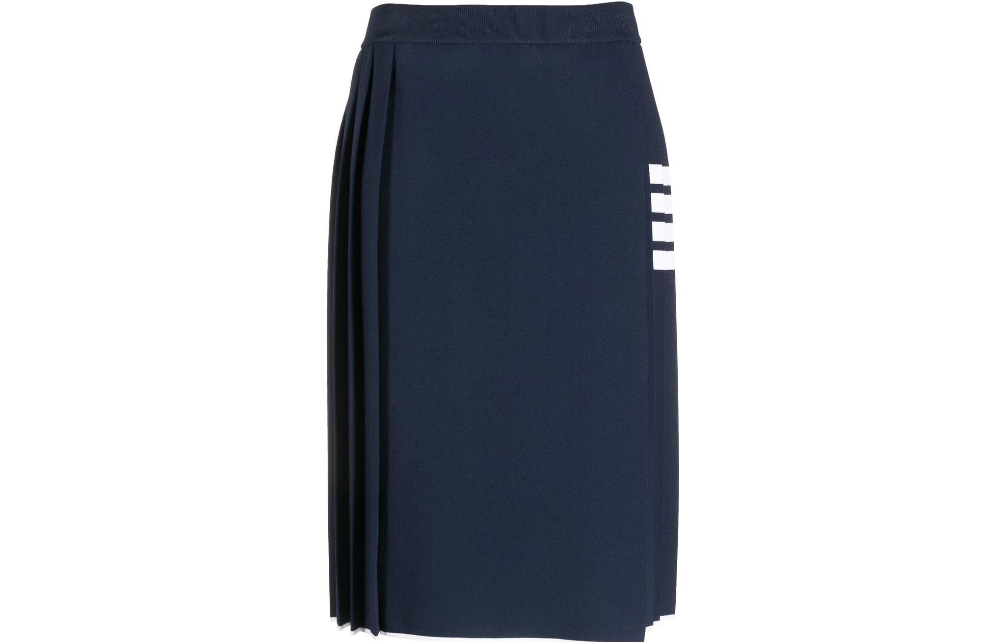 Order (W) 톰브라운 컬러블록 플리츠 밴딩 캐주얼 롱스커트 FKK110A-Y5501-415