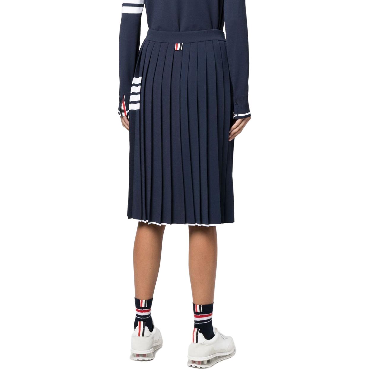 Shop (W) 톰브라운 컬러블록 플리츠 밴딩 캐주얼 롱스커트 FKK110A-Y5501-415