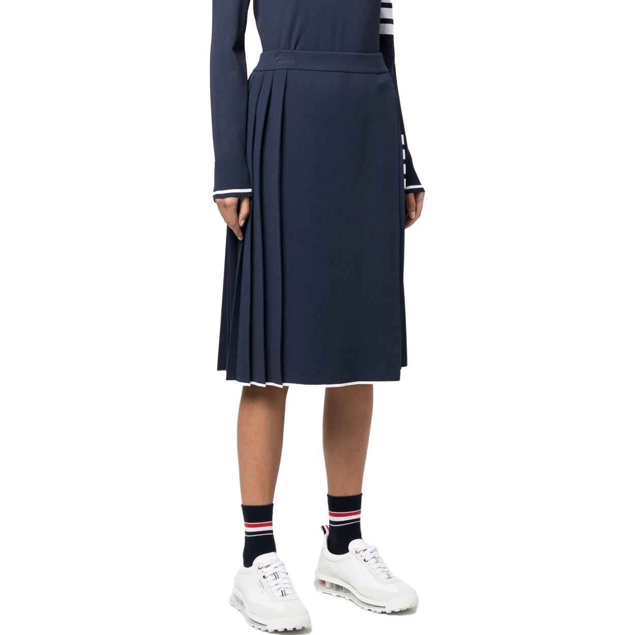 Purchase (W) 톰브라운 컬러블록 플리츠 밴딩 캐주얼 롱스커트 FKK110A-Y5501-415