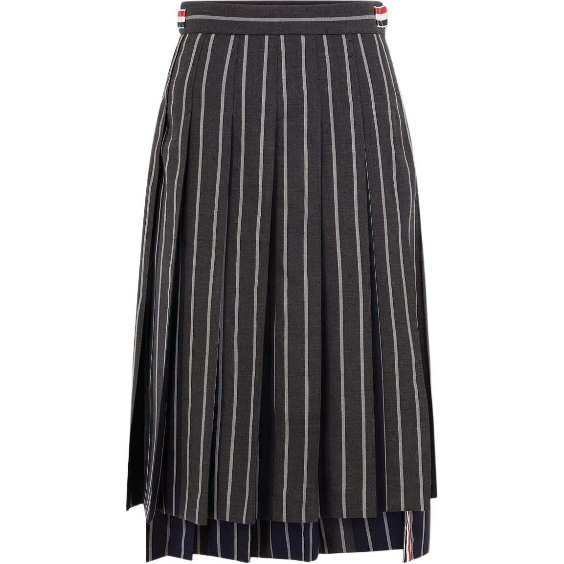 (Women) THOM BROWNE  Comfortable Knee-Length Skirt Dark Grey Casual Skirt FGC995A-F0518-025
