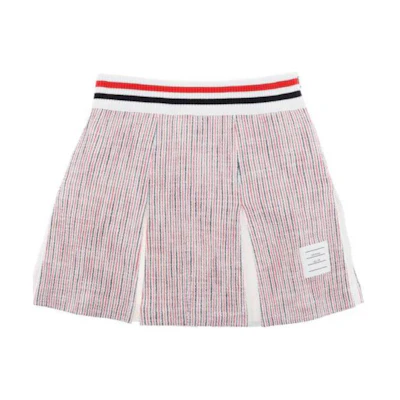 (Women) Thom Browne Elastic Waist Colorblock Mini Skirt with Logo Detail. FJK117A-J0144-960