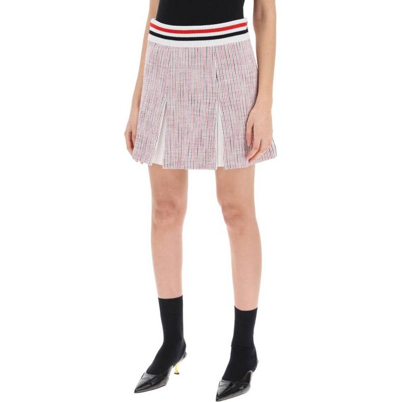 Purchase (W) Thom Browne 彈性腰圍拼色迷你裙附標誌細節. FJK117A-J0144-960