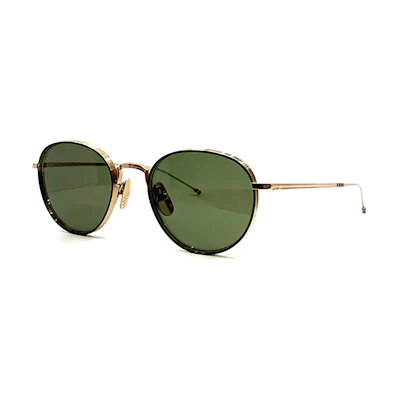 (Women) Thom Browne Gold Oval Thin Frame Sunglasses UES119A-G0001-715
