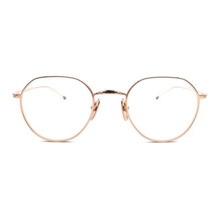 Lookbook (W) Thom Browne Gafas Ópticas Mariposa Titanio Dorado con Detalle Delgado. UEO914AG0001710ROSEGOLD