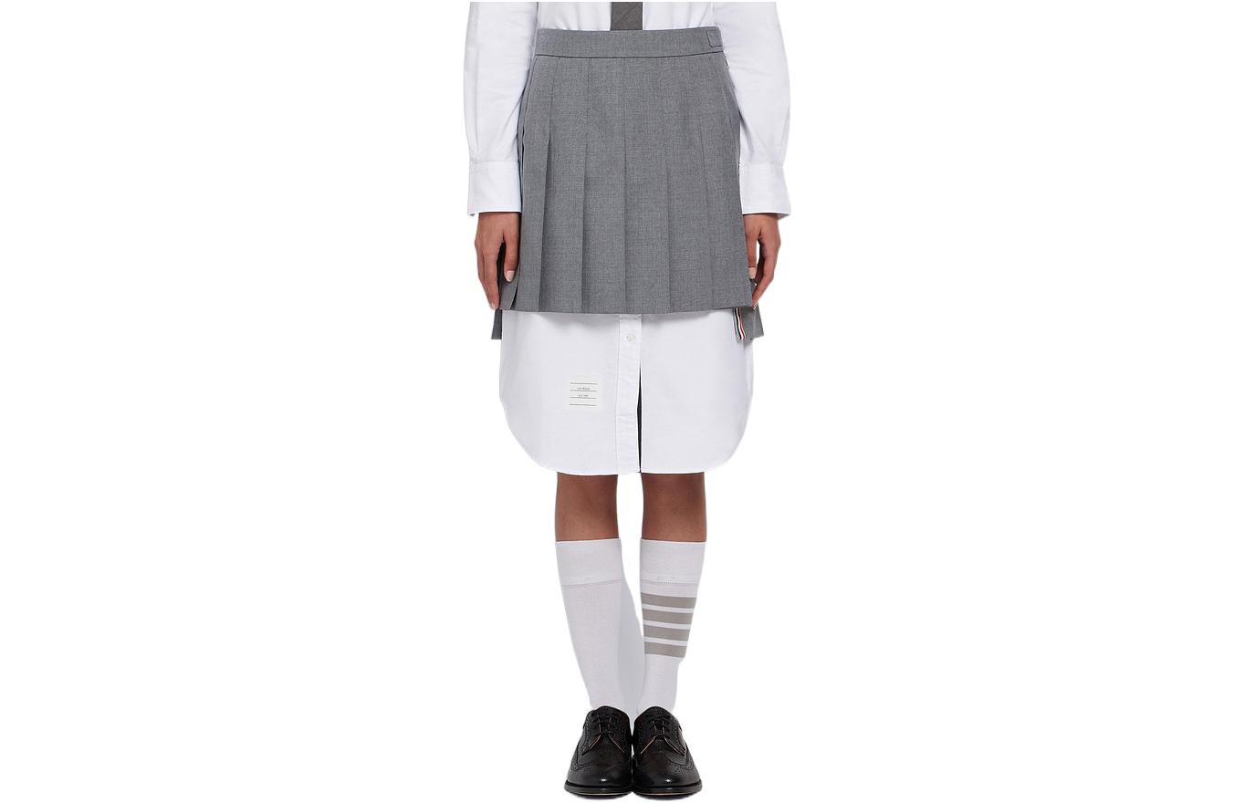 (Women) Thom Browne  Gray Asymmetric Pleated Midi Skirt 22. FGC402V-02872-035 圖 2