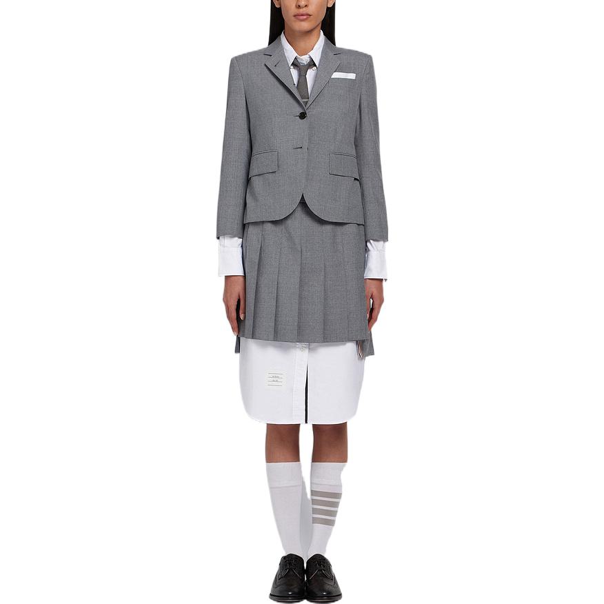 (Women) Thom Browne  Gray Asymmetric Pleated Midi Skirt 22. FGC402V-02872-035 圖 3