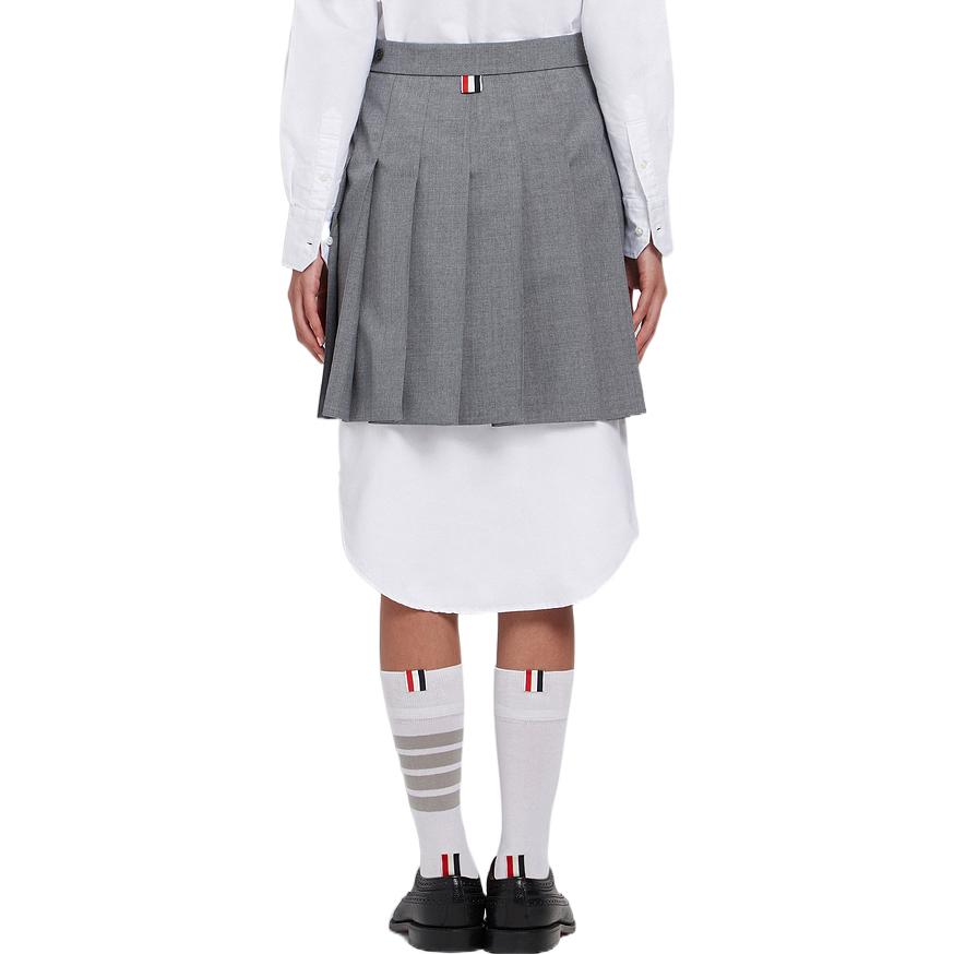 (Women) Thom Browne  Gray Asymmetric Pleated Midi Skirt 22. FGC402V-02872-035 圖 4